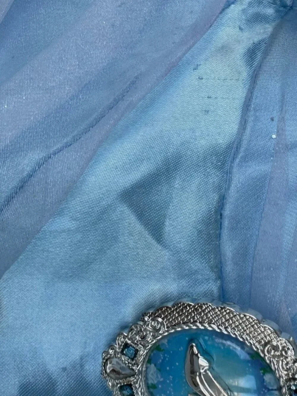 Disney Store Cinderella Princess Costume Dress Size 3 Glass Slipper Brooch